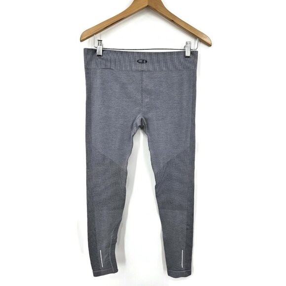 NWOT Icebreaker Cool-Lite Leggings Womens L Pure Merino Blend Grey Pocket - Picture 1 of 7